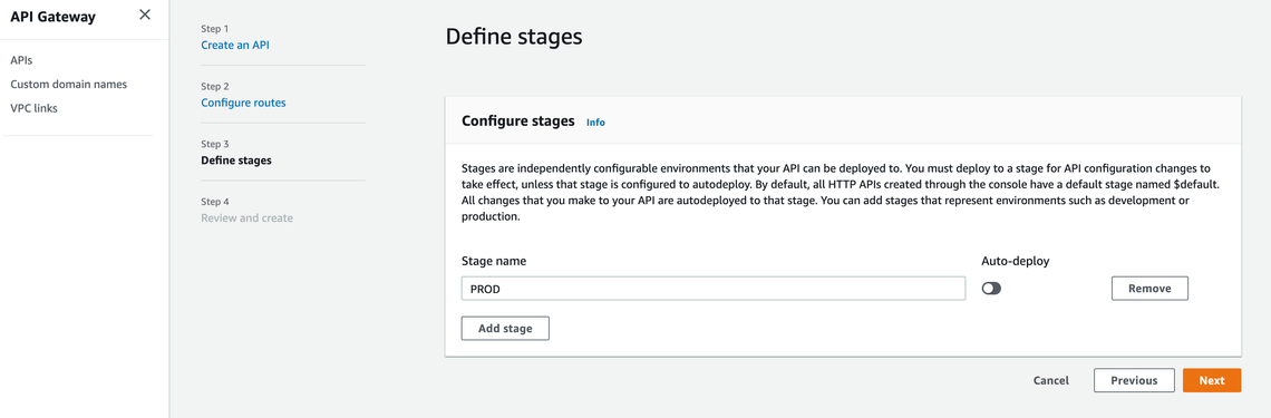Define stages